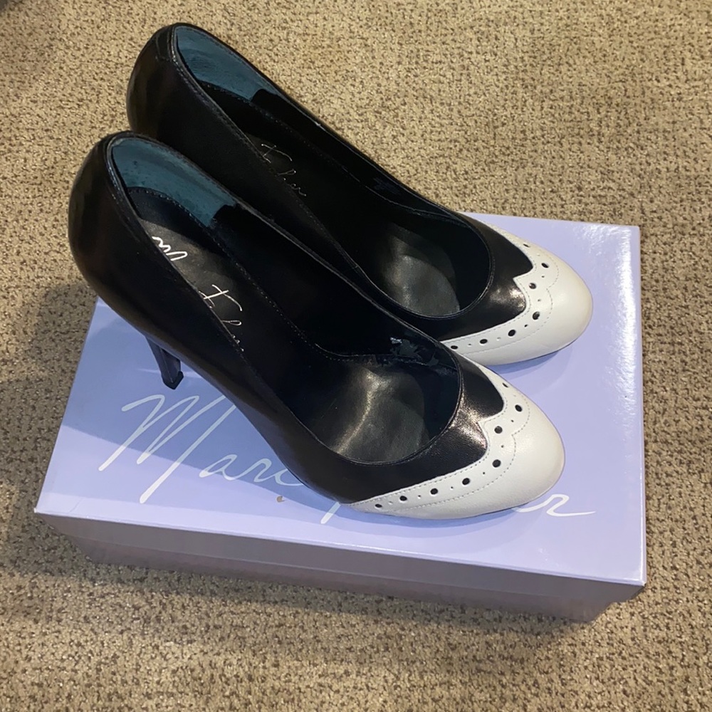 Black and white mark Fischer vintage pinup heels